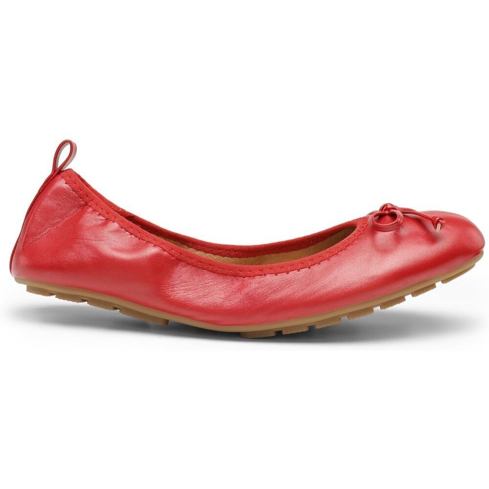 Women's Red Bowknot Round Toe Comfort Light Weight Slip-on Foldable Flats - Picture 3 of 9
